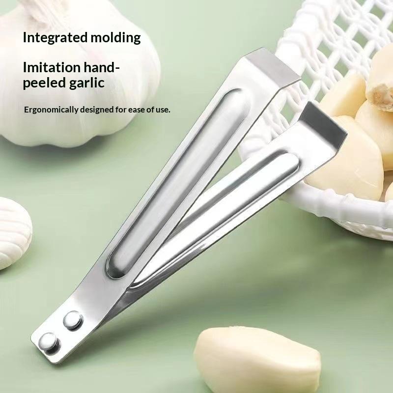 Home Cooking Restaurant - Knoblauchschäler aus Edelstahl, ergonomisches Design, einteilige